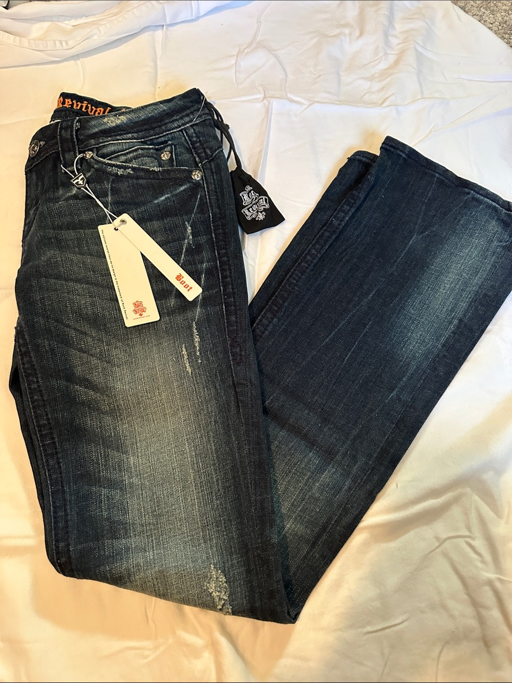 Rock Revival Women’s Boot Cut Jeans in Dark Wash Blue